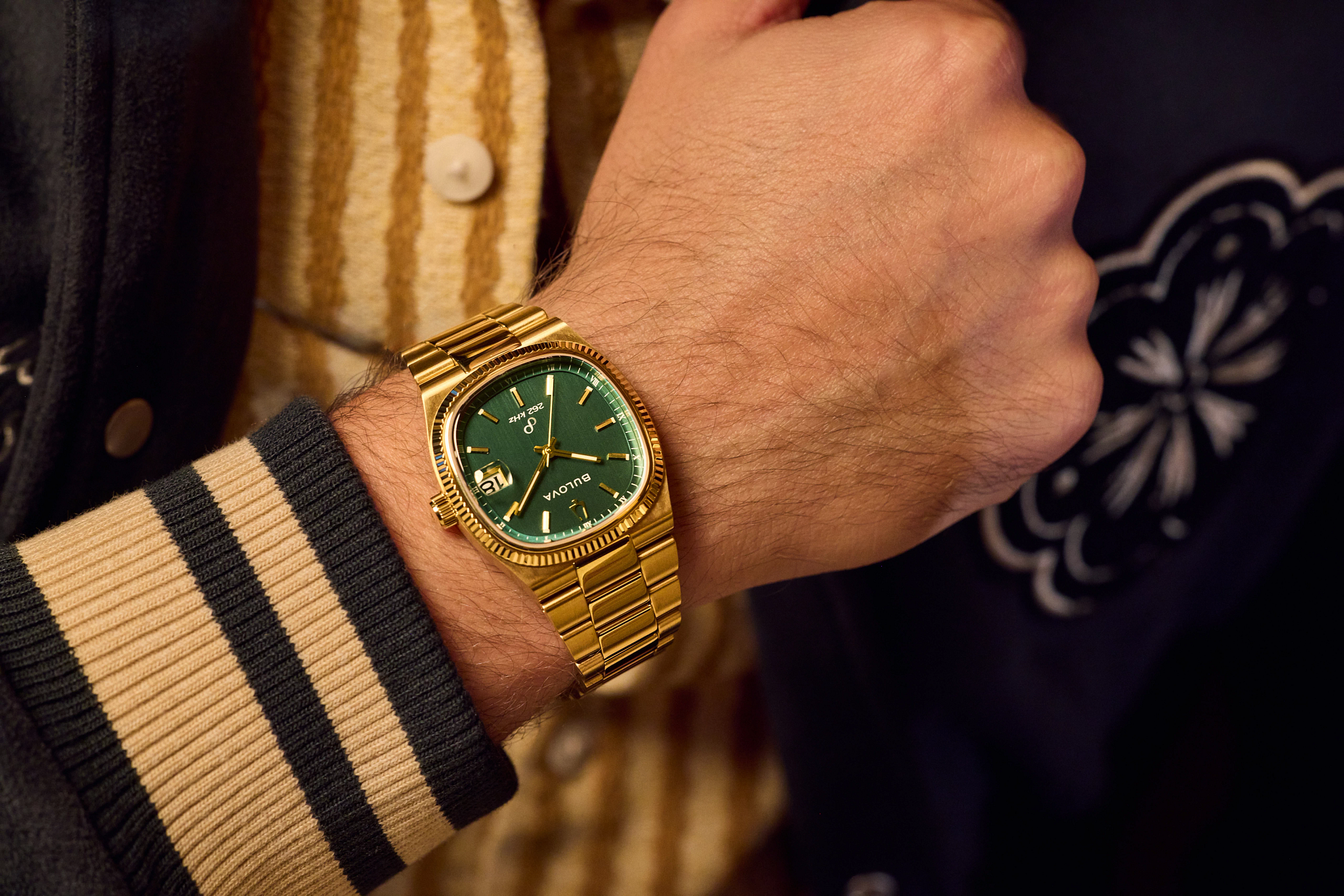 Green Dial Stainless Steel Bracelet Super Seville 97B237 | Bulova